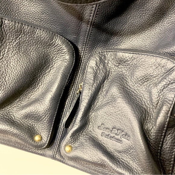 Gen. Leather Bag X Sam & Kate by Park Avenue. Navy Blue Colour + Leopard Print - Picture 3 of 7